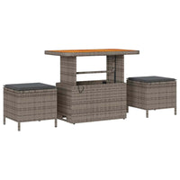 12 dalių sodo sofa rinkinys su pagalvėlėmis Pilka Poly Rattan Akacija - Namų Idėja