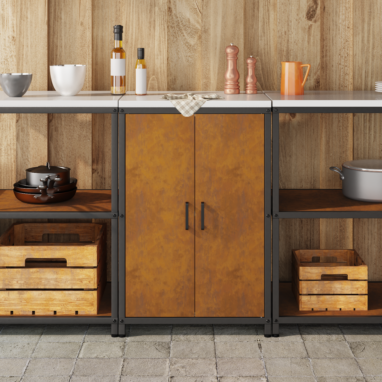 Kitchen storage Rusting 60 x 50 x 92 cm Steel