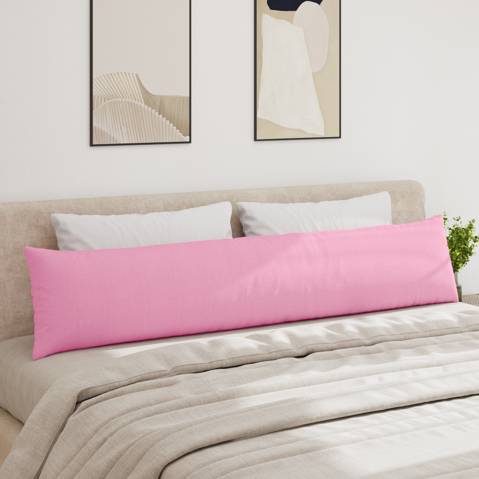 Sofa Pagalvės 2 pcs Rožinė 200 x 40 cm audinys