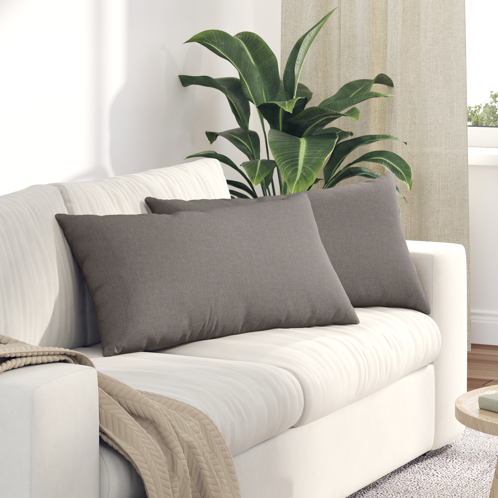 Sofa Pagalvės 2 pcs Taupe 80 x 40 cm audinys