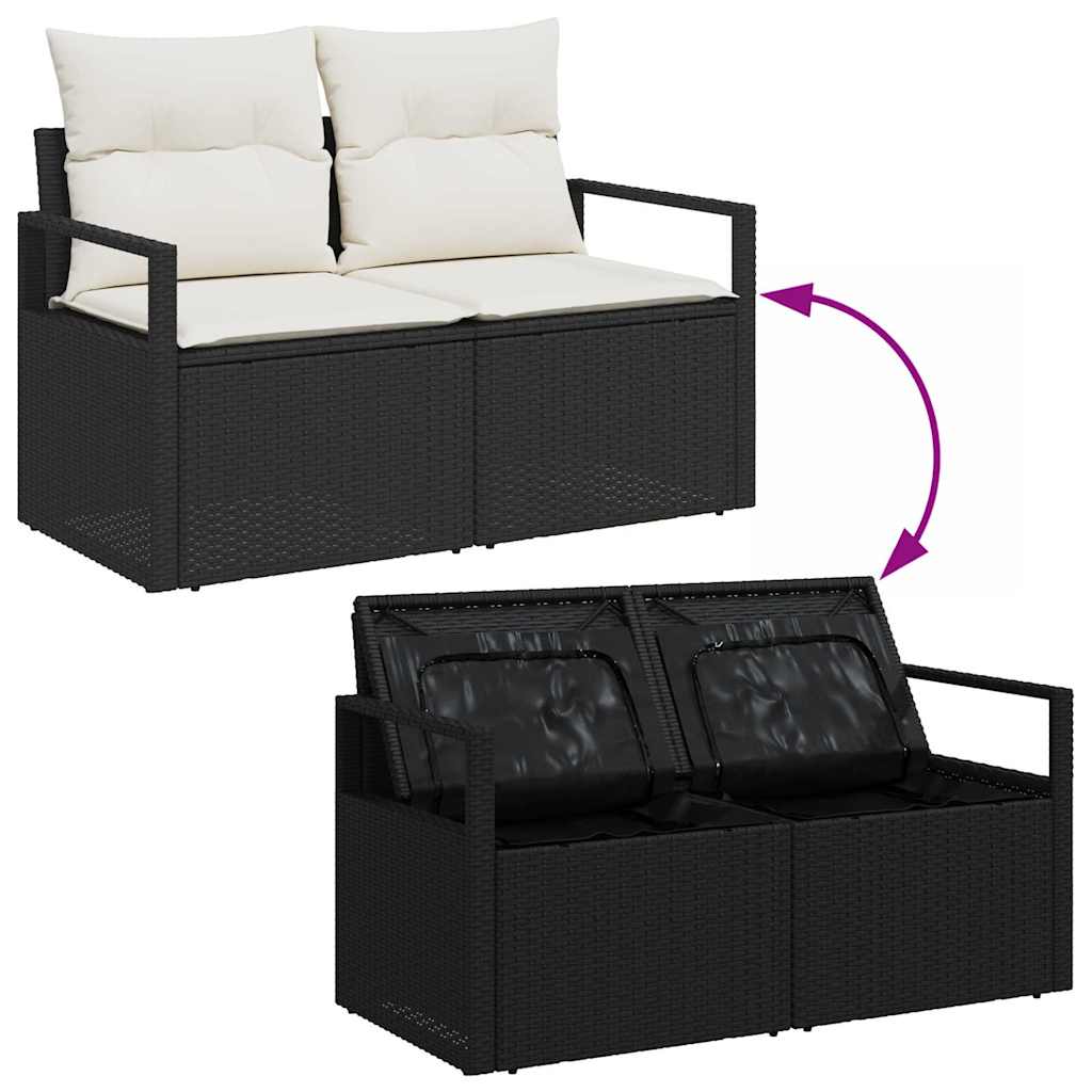 13 dalių sodo sofa komplektas su pagalvėlėmis juodo poli ratanas akacia - Namų Idėja