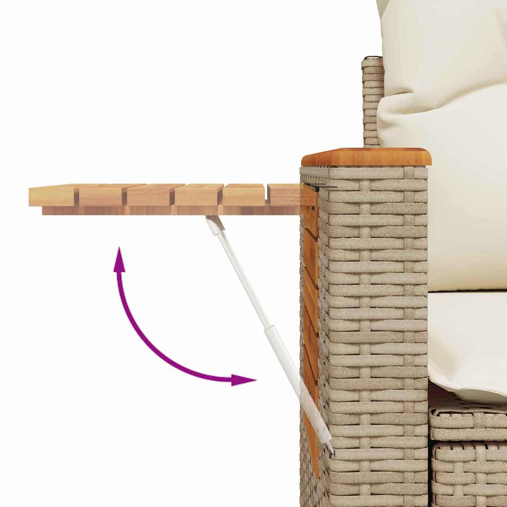 13 dalių sodo sofa komplektas su pagalvėlėmis Kreminė Poli ratanas Akacija - Namų Idėja
