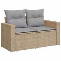 13 dalių sodo sofa komplektas su pagalvėlėmis, Smėlio, Poliratanas, Akacija - Namų Idėja