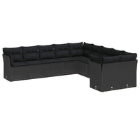 13 dalių sodo sofa komplektas su pagalvėmis Juodas poli ratanas akacija - Namų Idėja