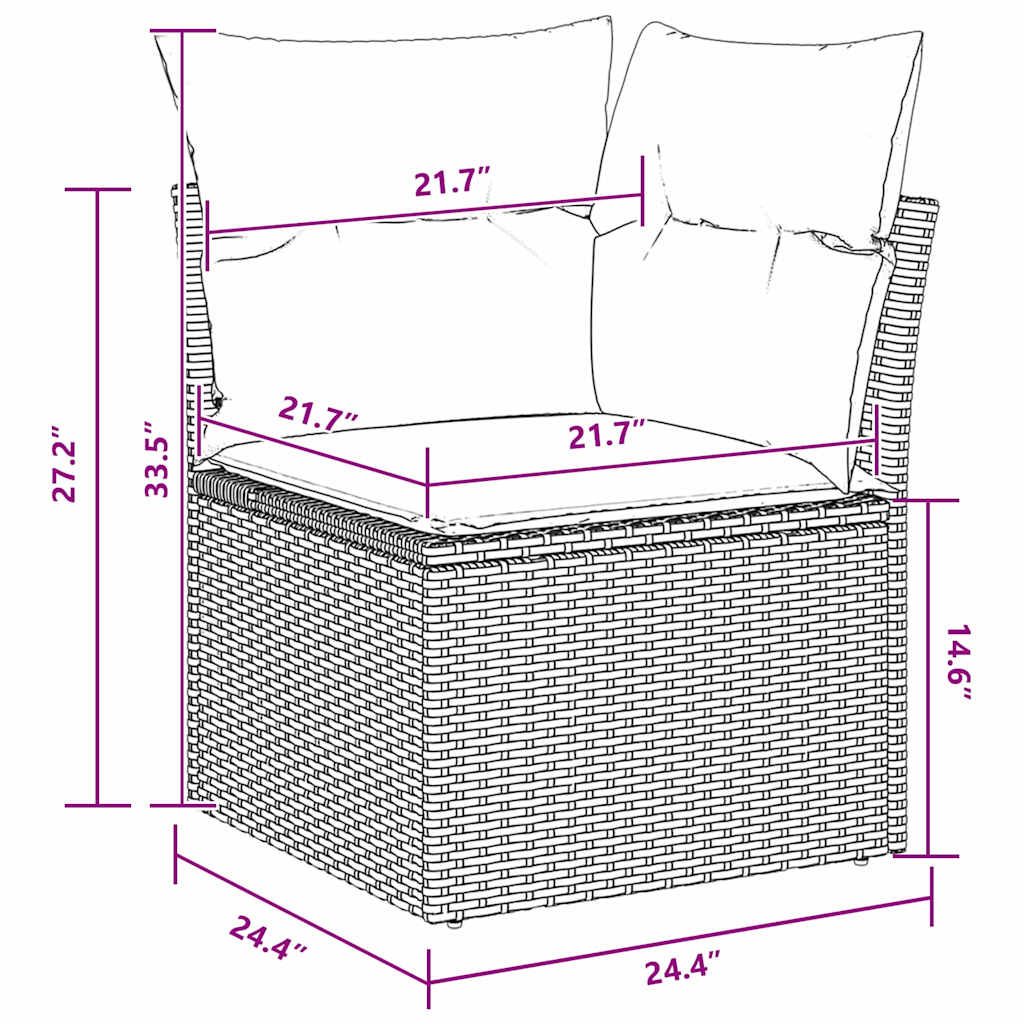 13 dalių sodo sofa rinkinys su pagalvėmis Juoda Poli ratanas Akacija - Namų Idėja