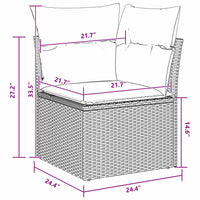 13 dalių sodo sofa rinkinys su pagalvėmis Juoda Poli ratanas Akacija - Namų Idėja