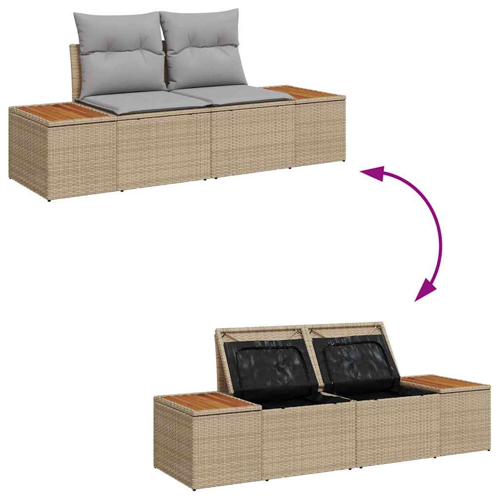 13 dalių sodo sofa rinkinys su pagalvėmis smėlio poliratanas akacijos - Namų Idėja