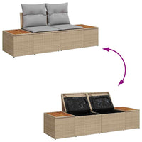 13 dalių sodo sofa rinkinys su pagalvėmis smėlio poliratanas akacijos - Namų Idėja