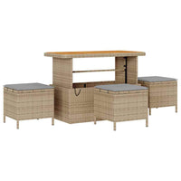 13 dalių Sodo Sofa Set su Pagalvėmis Smėlio Poli Ratanas Akacija - Namų Idėja