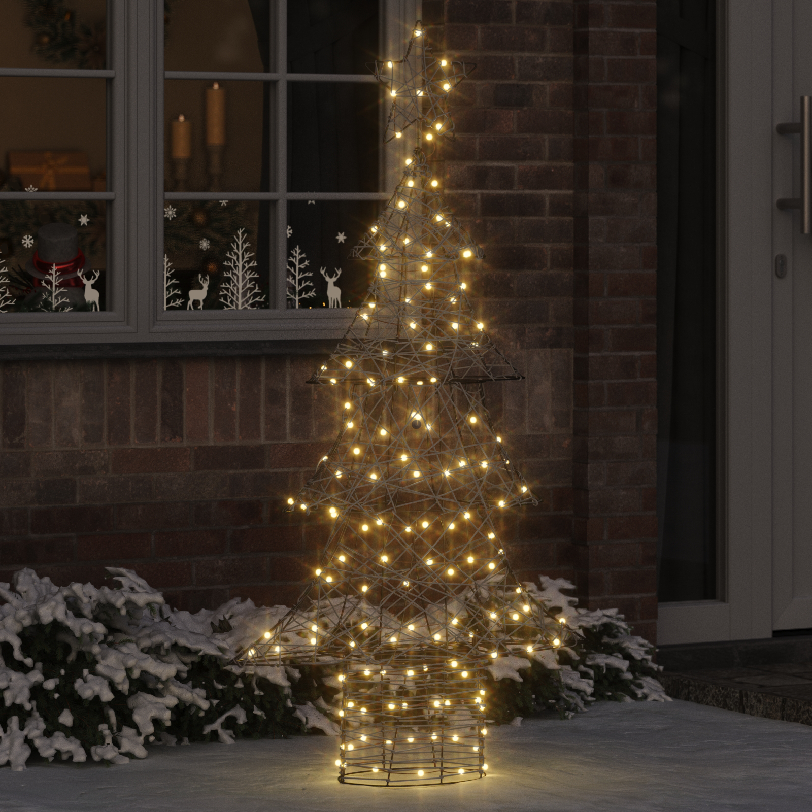 Kalėdų eglutė su 160 LED Šilta balta 150 cm Ratanas