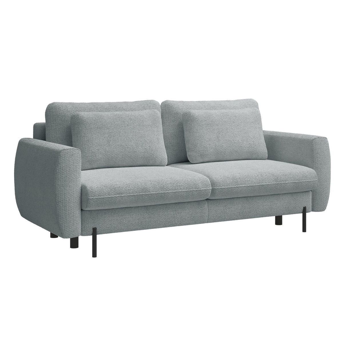 Sofa-lova SEANE, pilkas šenilas – medžiagos faktūra