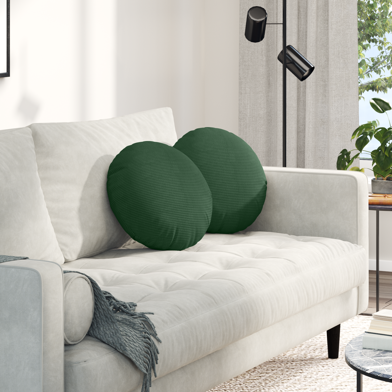 Sėdynių pagalvėlės 2 pcs Tamsiai žalia Ø 40 cm
