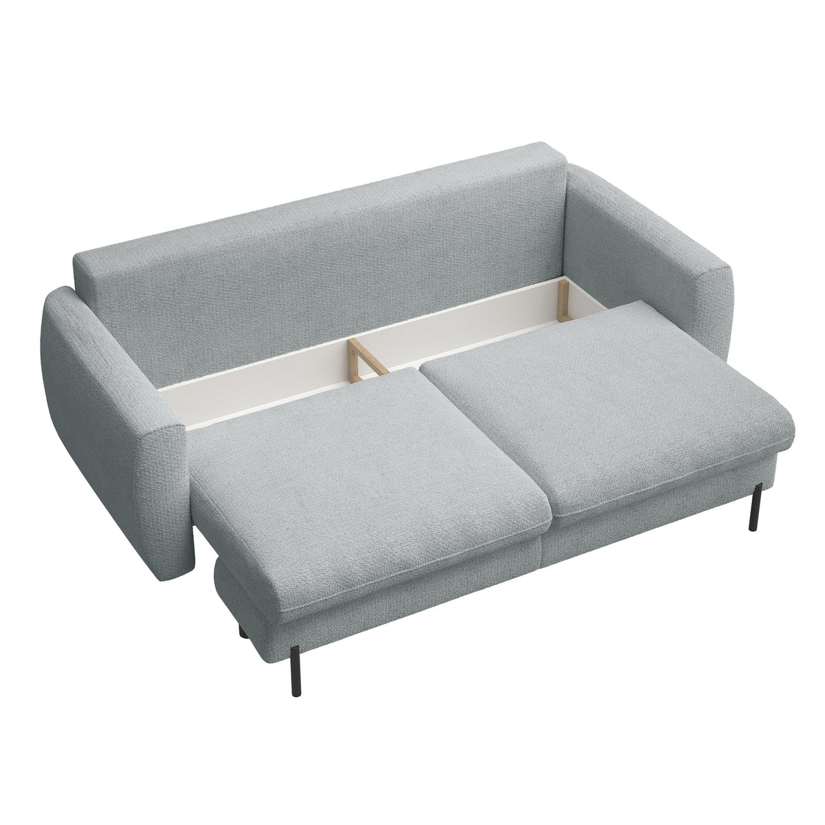 Sofa-lova SEANE, pilkas šenilas – apdailos detalė