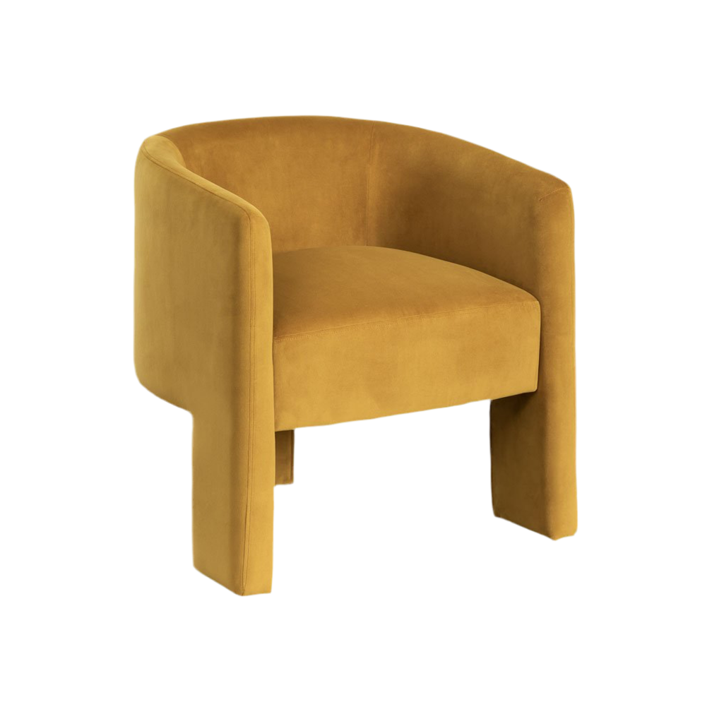 KASTIA Velvet Armchair, yellow