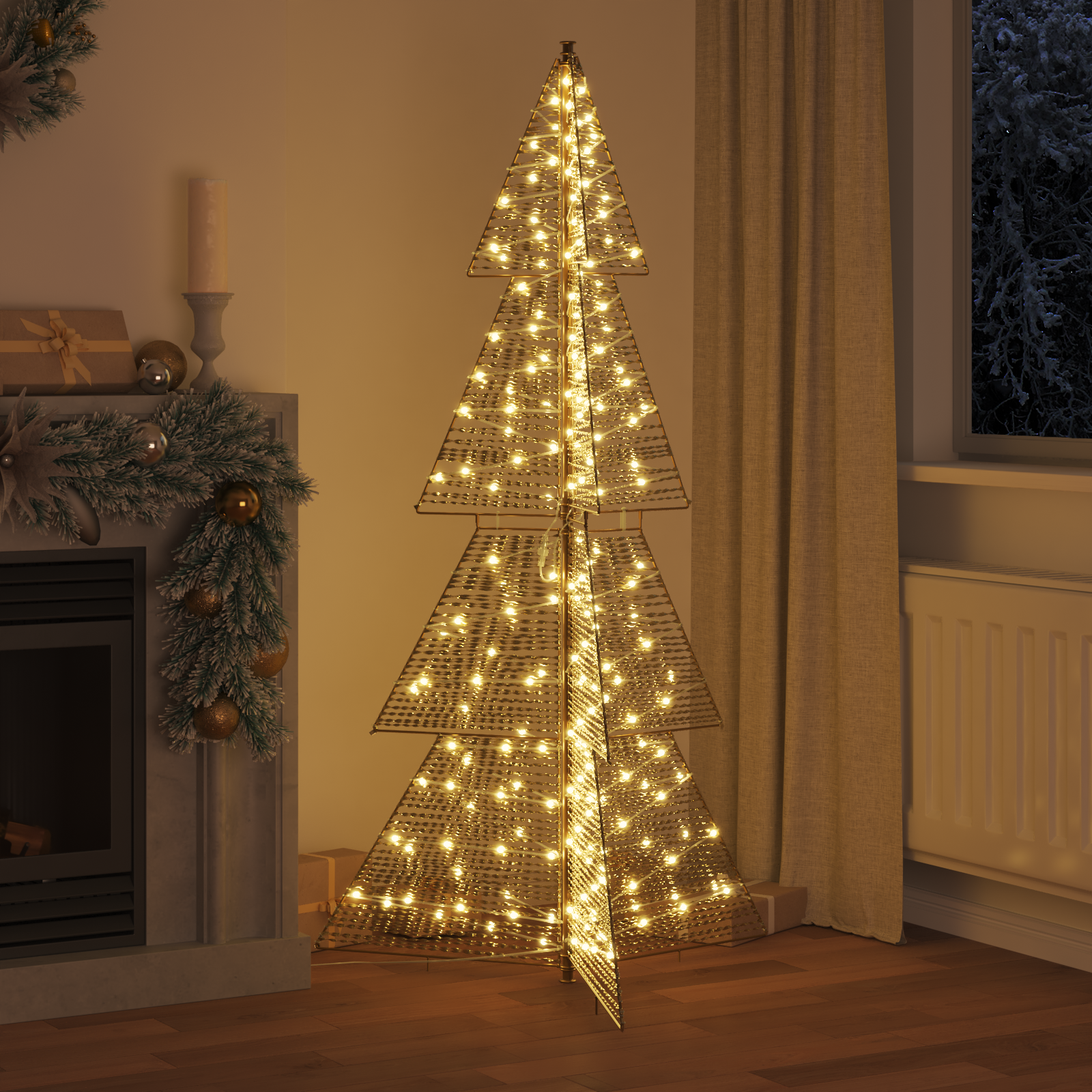 Kalėdų eglutė su 240 LED Šilta balta 180 cm PET