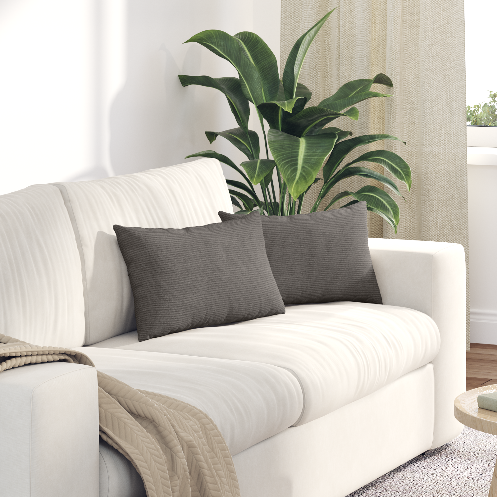Sofa Pagalvės 2 pcs Šviesiai pilka 50 x 30 cm