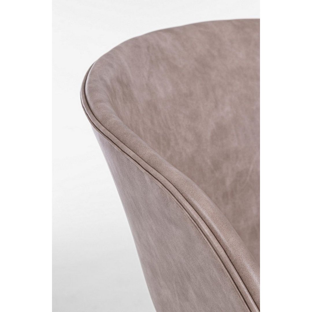 WARHOL kėdė, beige spalva, baltos kojos