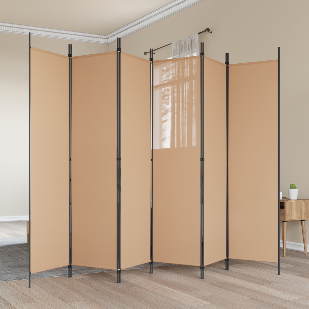 6-skydelio kambario pertvara Smėlio 300 x 200 cm Audinys