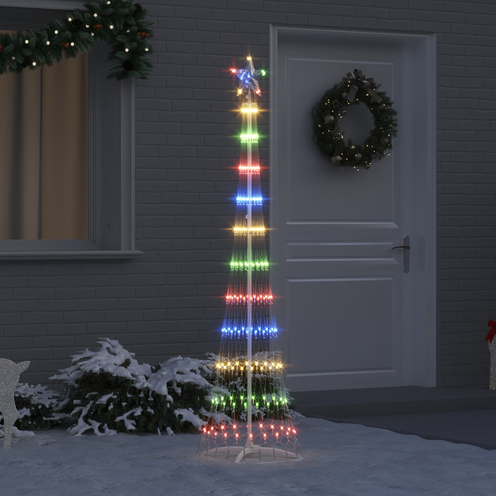LED Kalėdų medis WINTER WINTER, Įvairiaspalvis 51 x 51 x 190 cm. metalas