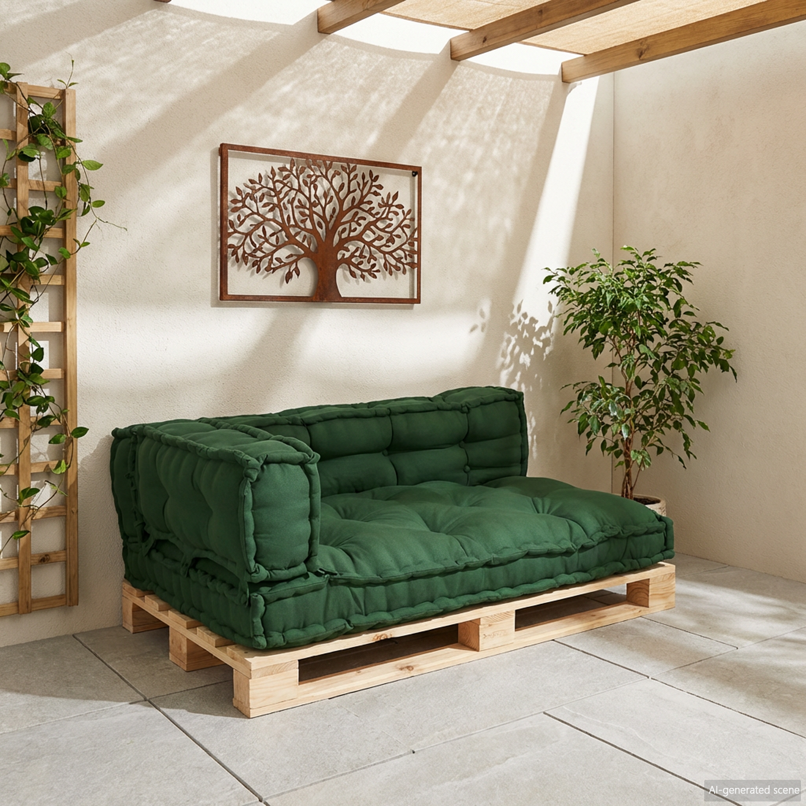Modern Sofa Cushion 3 pcs Green 120 x 80 x 38 cm
