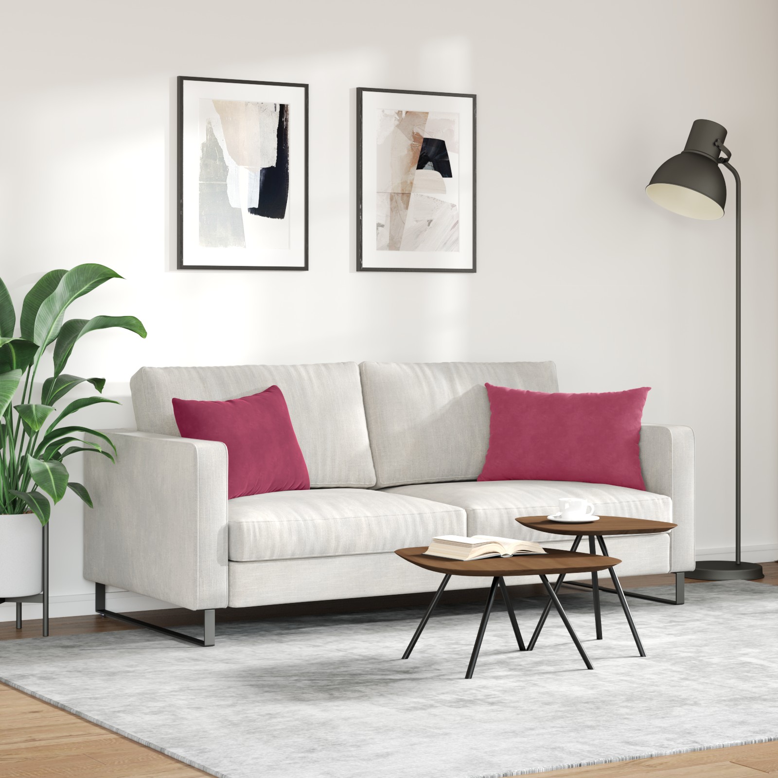 Dīvāna Spilveni 2 gab Vīna sarkani 60 x 40 cm Korduroja audums