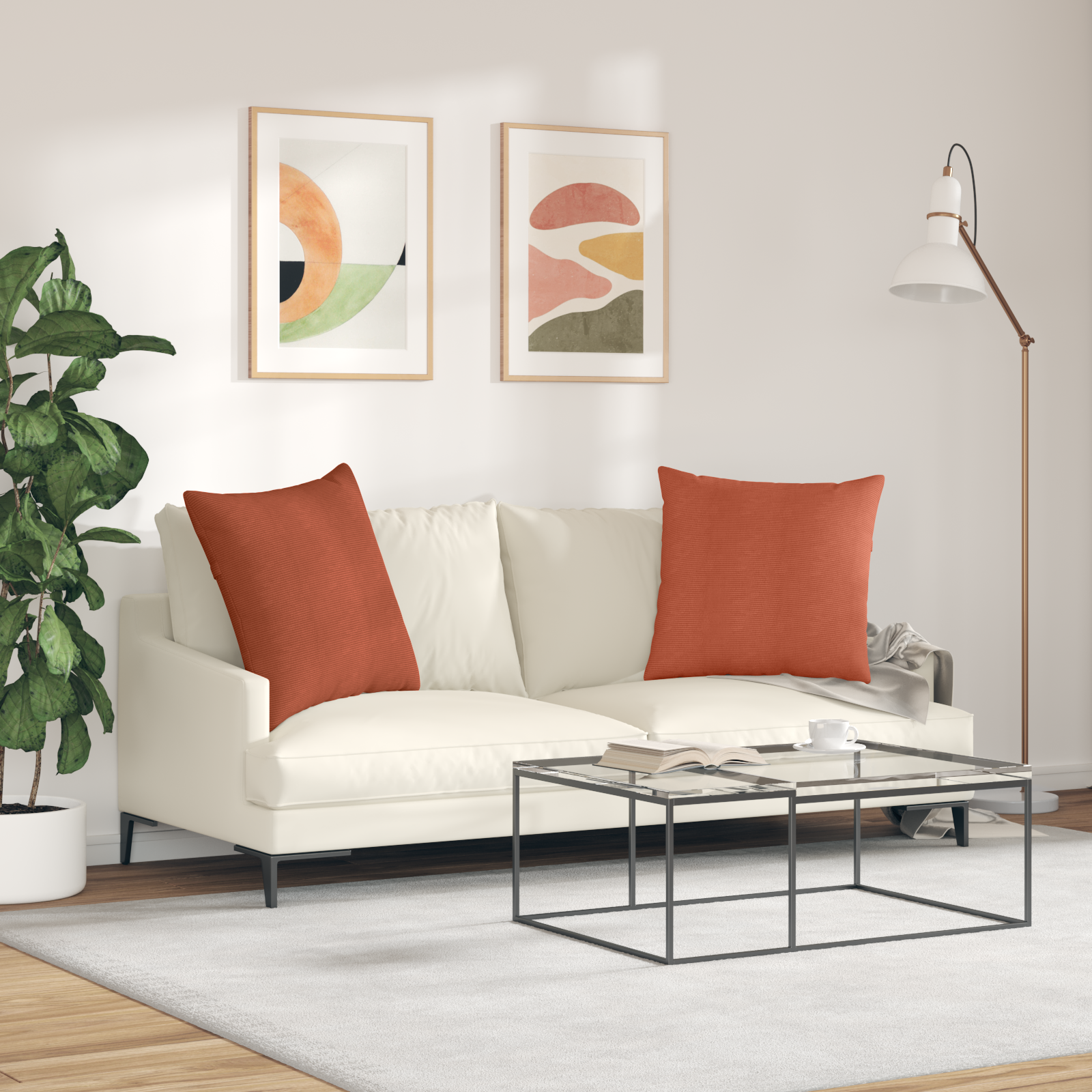 Sofa Pagalvės 2 pcs Raudona oranžinė 80 x 80 cm