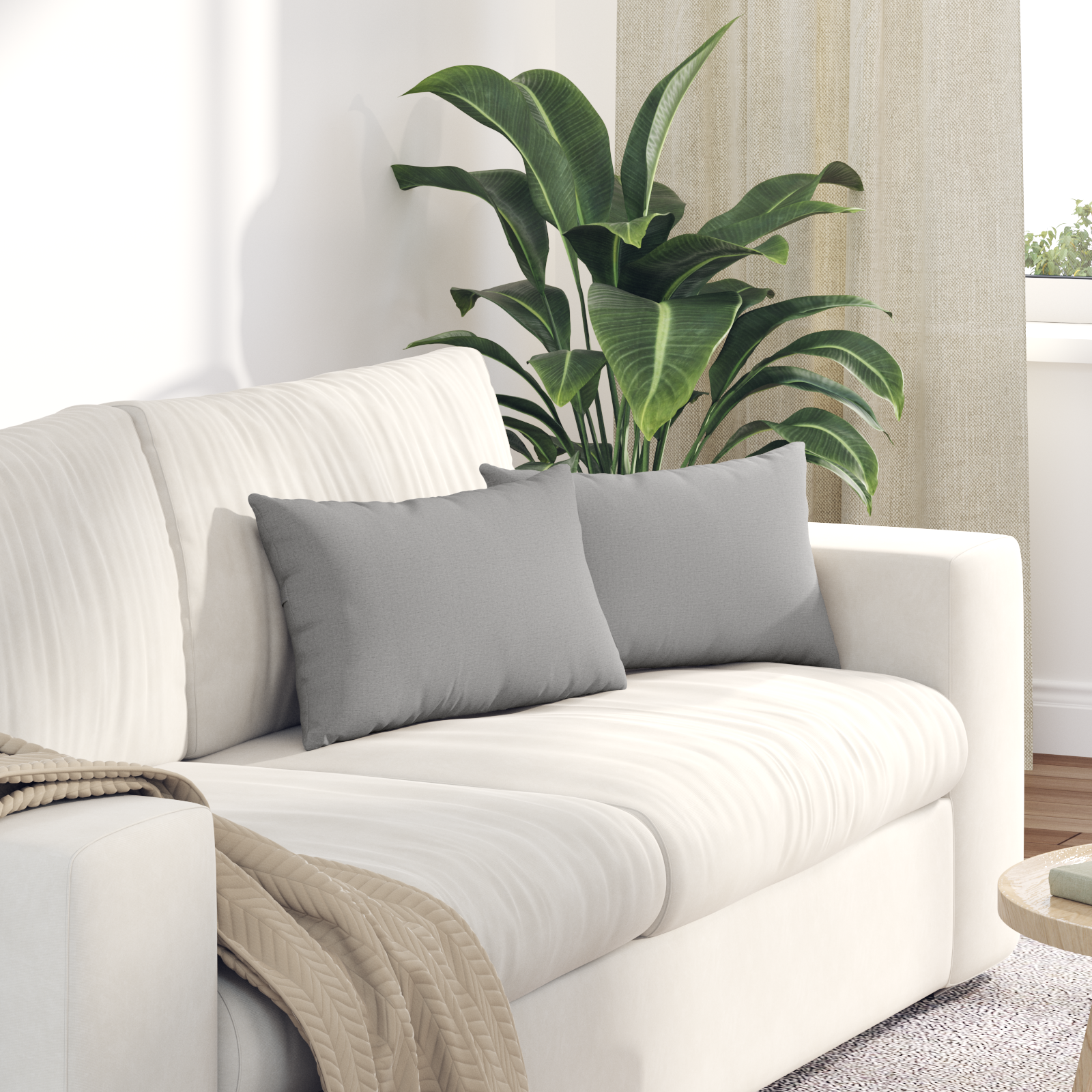 Sofa Pagalvės 2 pcs Debesų pilka 50 x 30 cm audinys