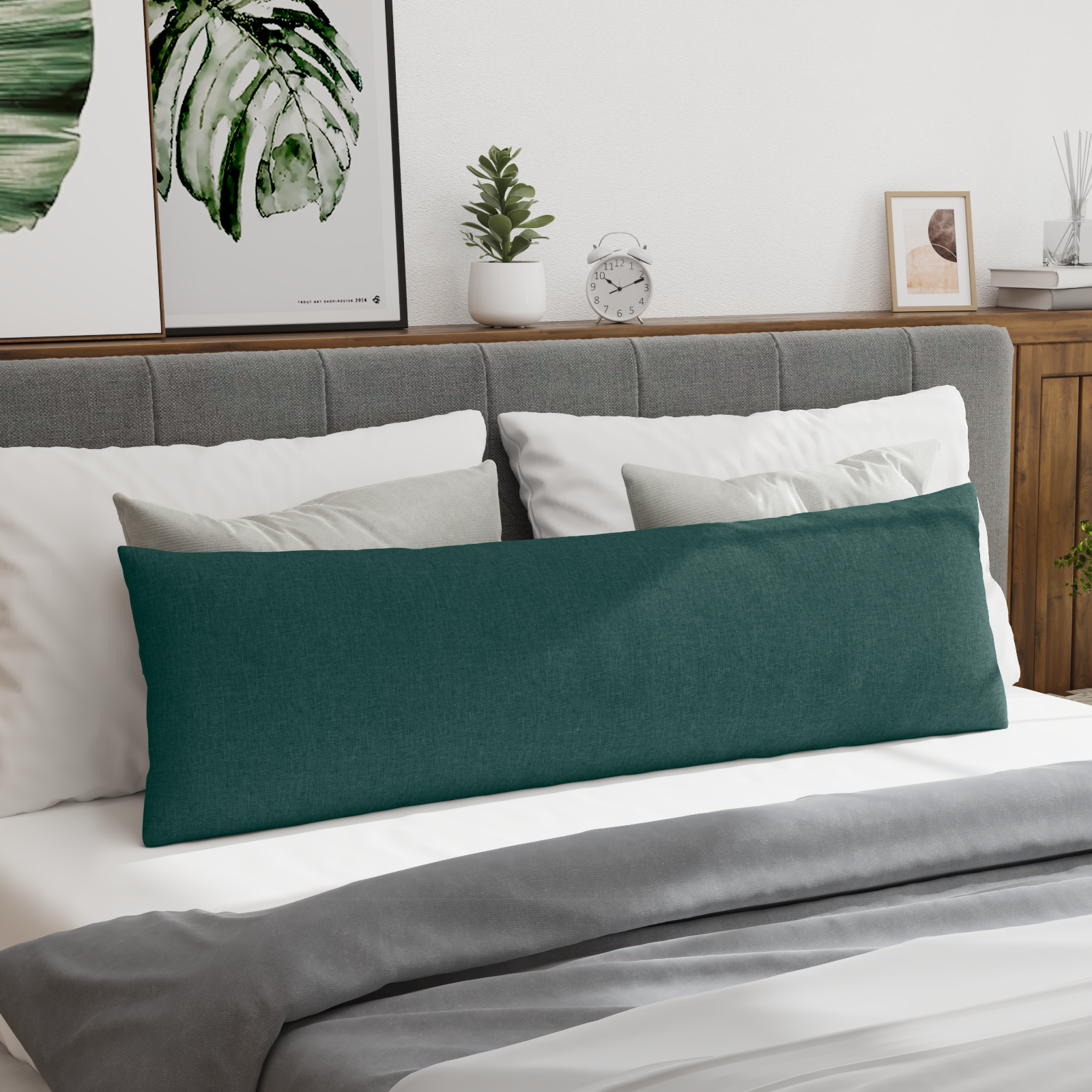 Sofa Pagalvės 2 pcs Tamsiai žalia 145 x 40 cm audinys