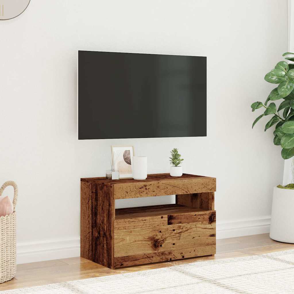 Televizoriaus spintelė su LED, medienos, 60x35x40cm, mediena