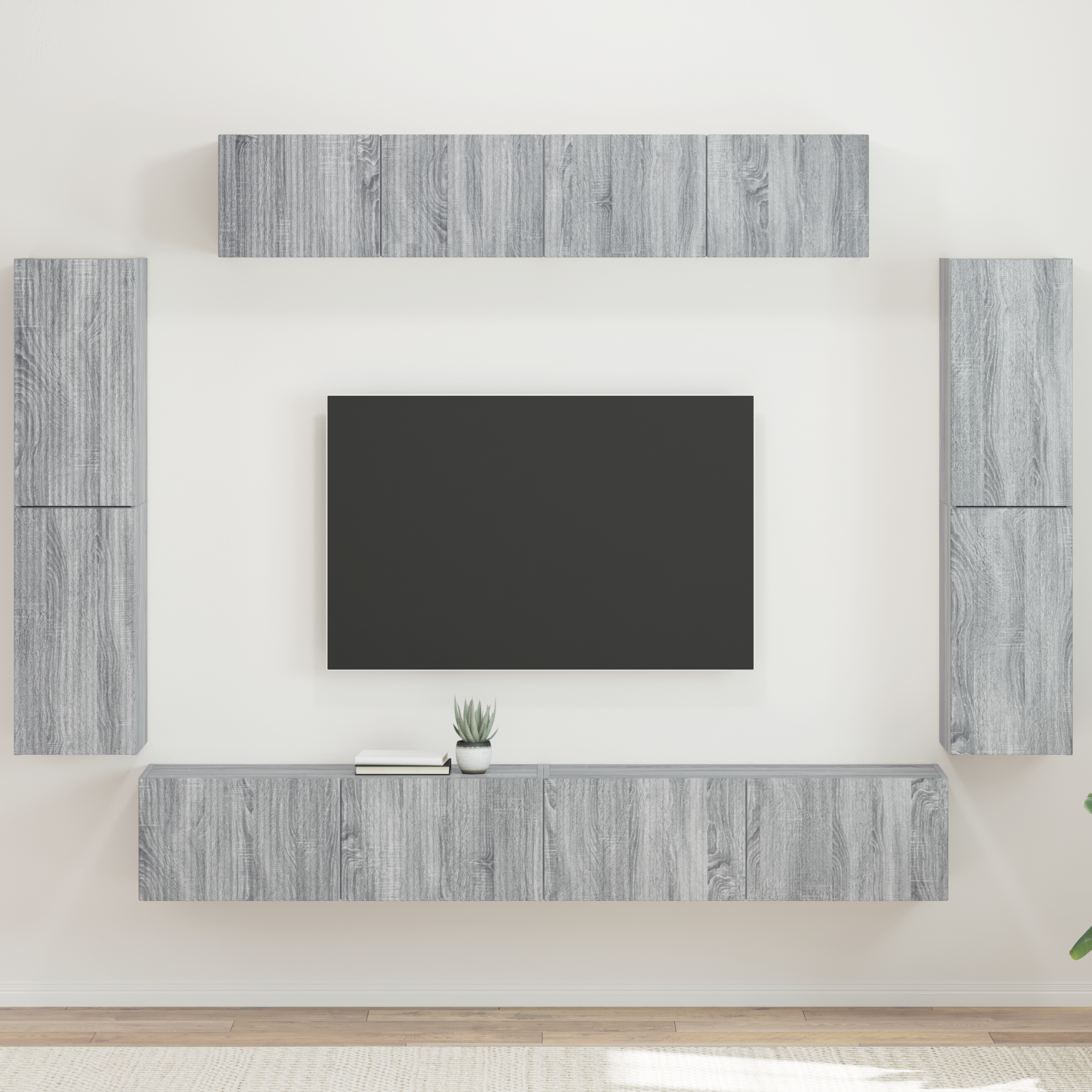 Televizoriaus spintelė 8 pcs Pilkas Sonoma