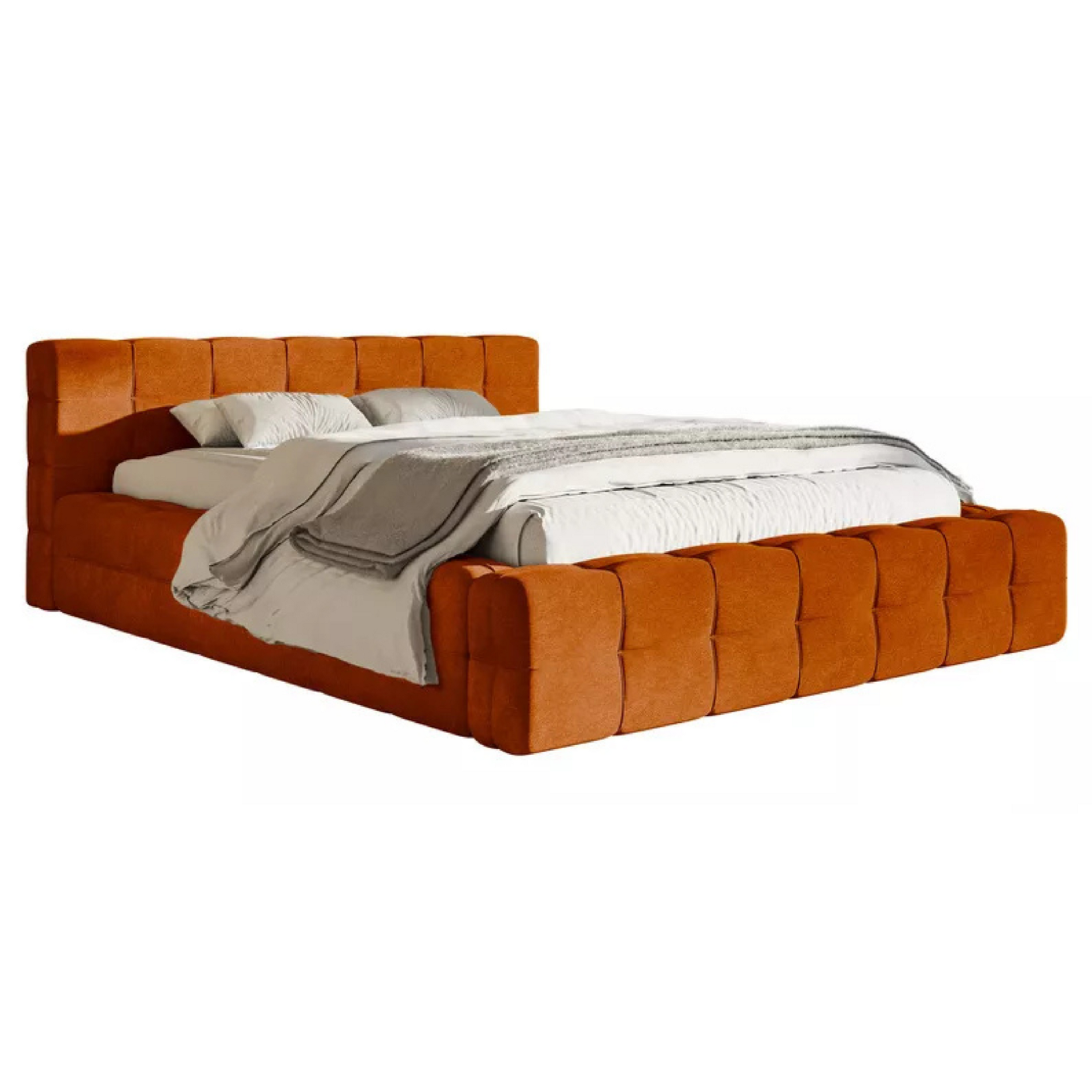 Bed JULIETTE, copper, with bedding storage