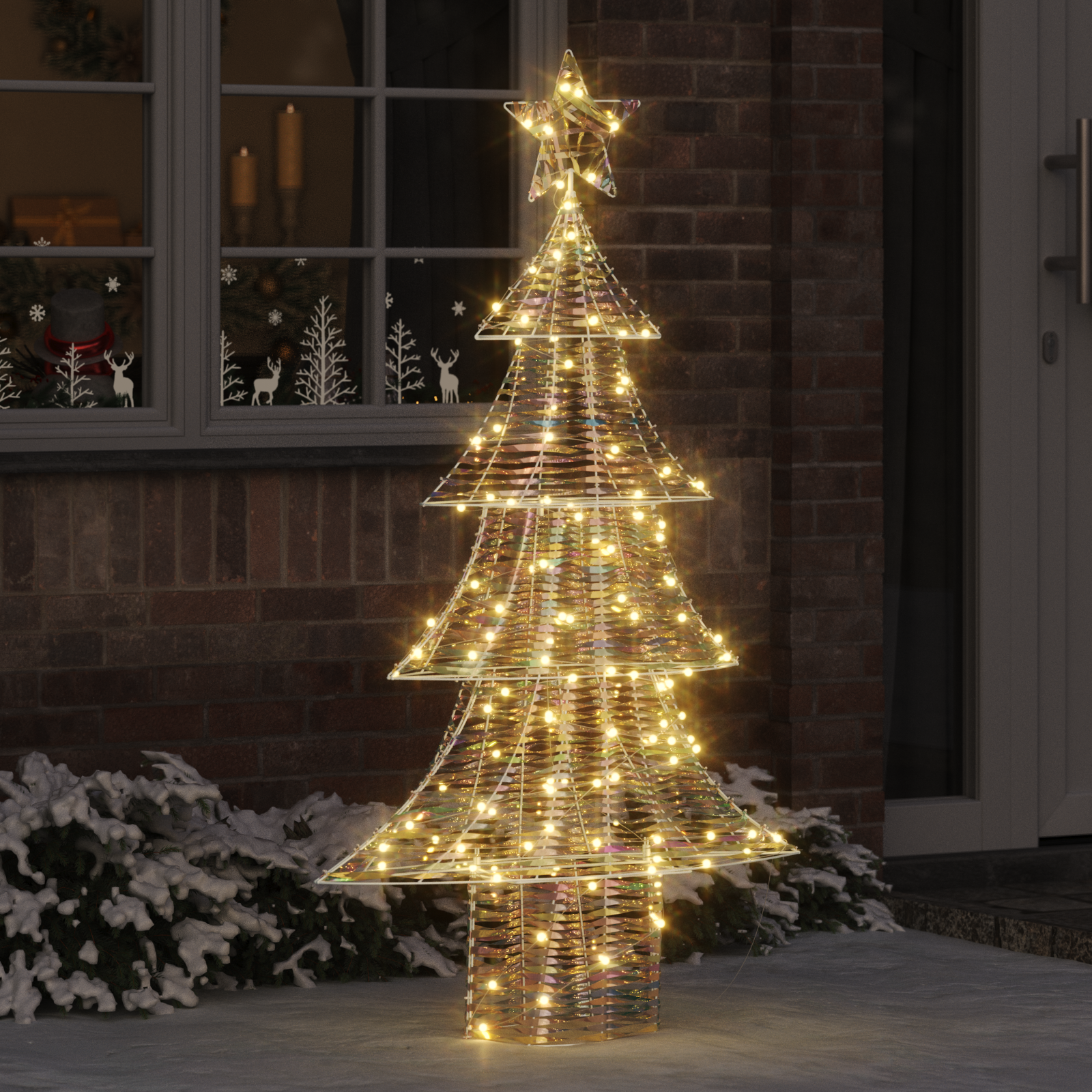 Ziemassvētku egle ar 160 LED silti balta 150 cm PET