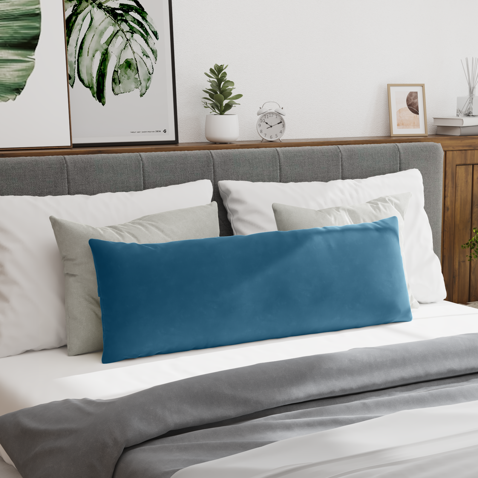 Sofa Pagalvės 2 pcs Mėlyna 120 x 40 cm Kordūrinis audinys