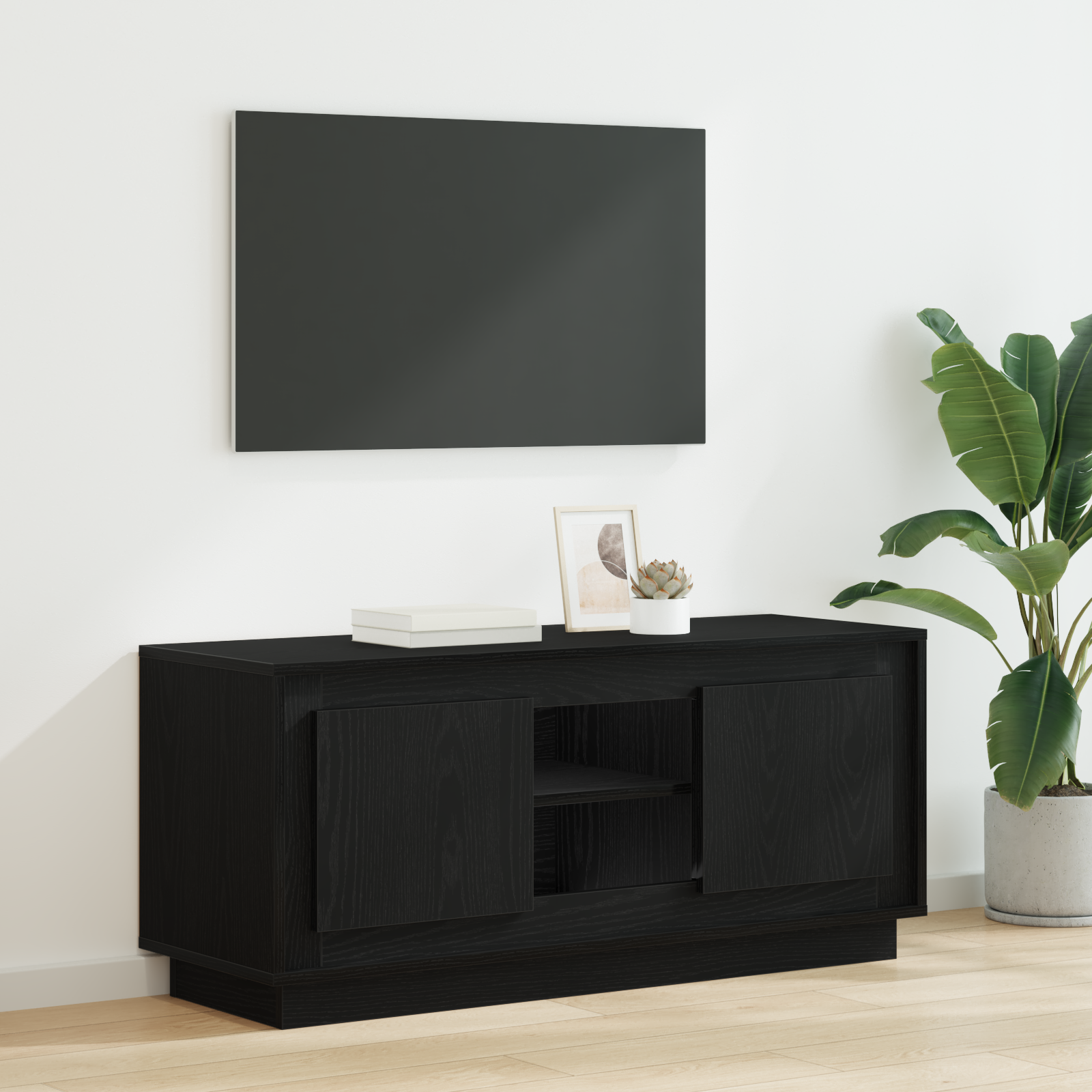 Televizoriaus spintelė Juodas ąžuolas 102 x 35 x 45 cm