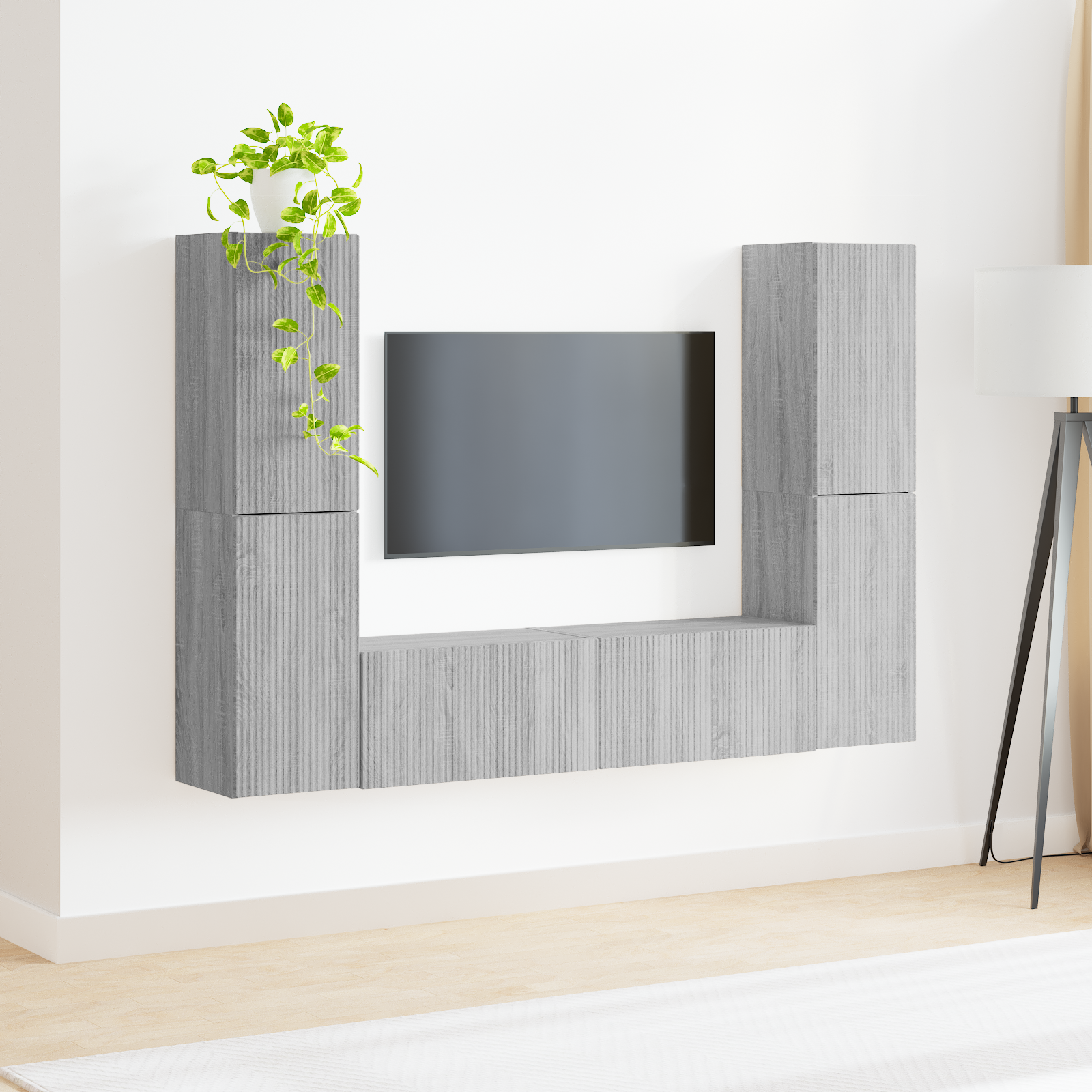 TV spintelių komplektas 6 pcs Pilkas Sonoma Apdirbta mediena