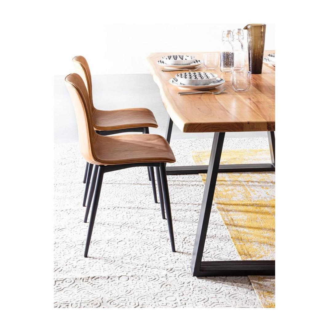 KYRA dining chair, brown, black legs