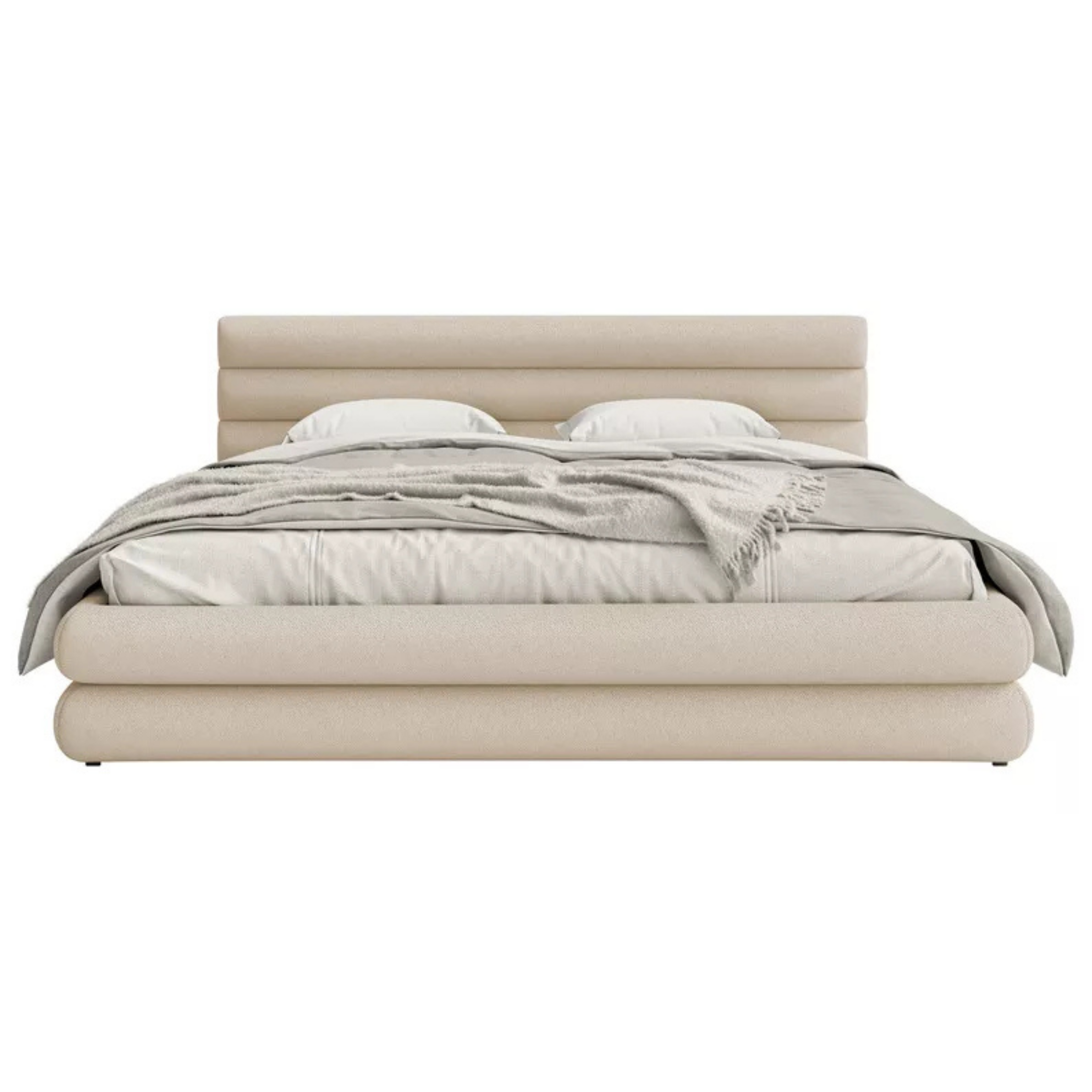 Bedroom bed FLORENCE, light beige colour
