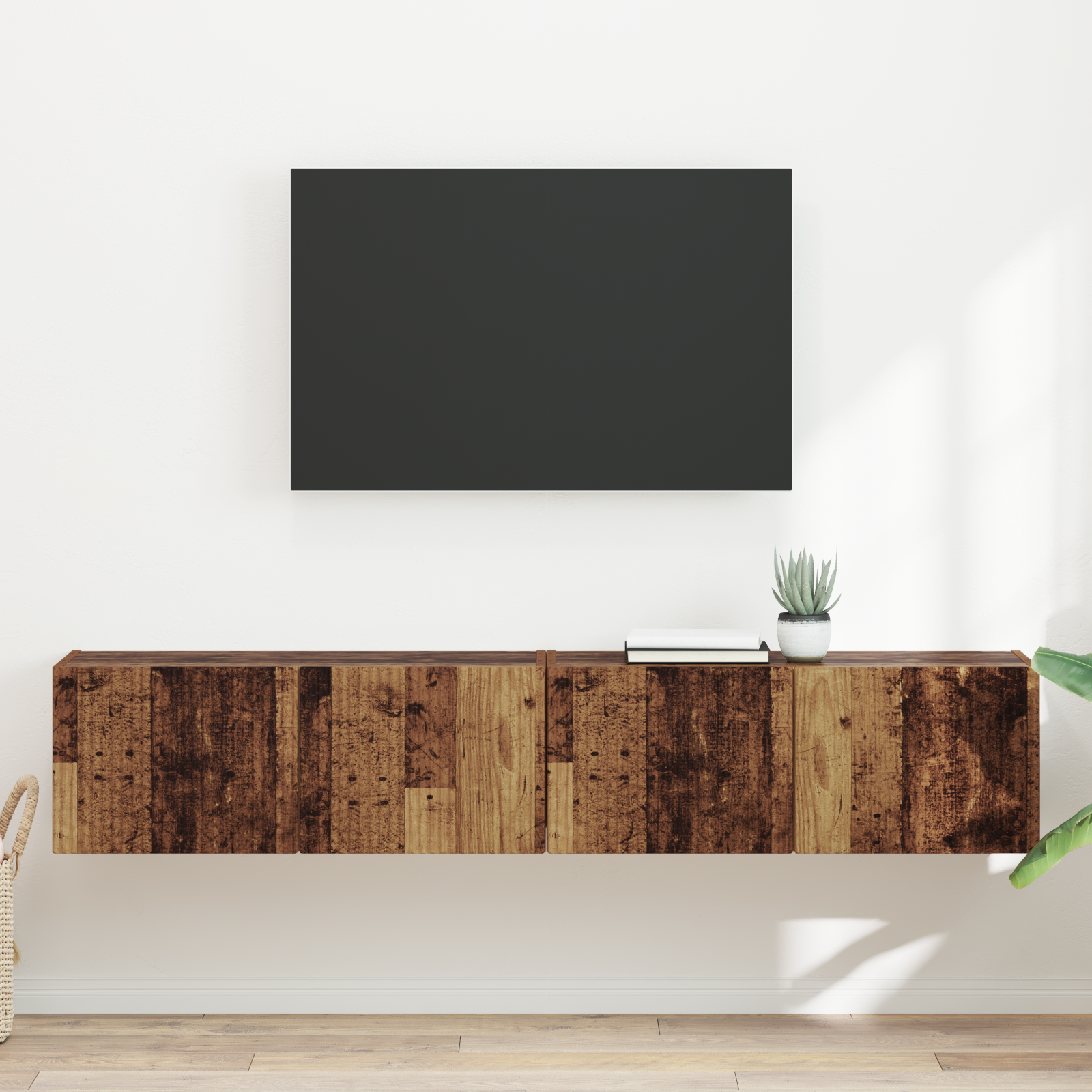 TV sieninė spintelė 2 pcs Senovinis medis 78,5 x 31 x 29,5 cm