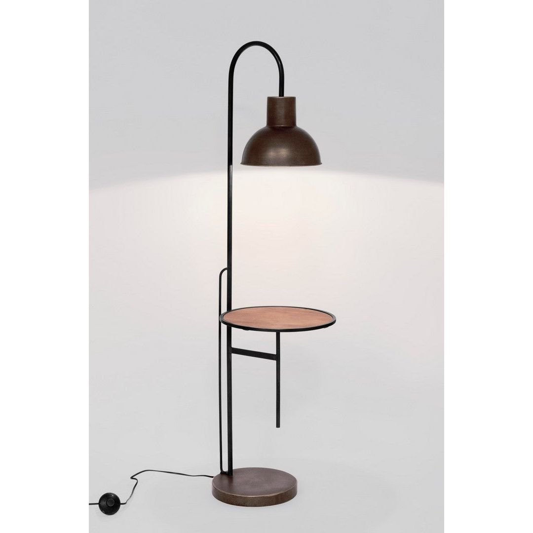 Grindų šviestuvas VOGUISH su lentyna, bronzinės spalvos, H145 cm