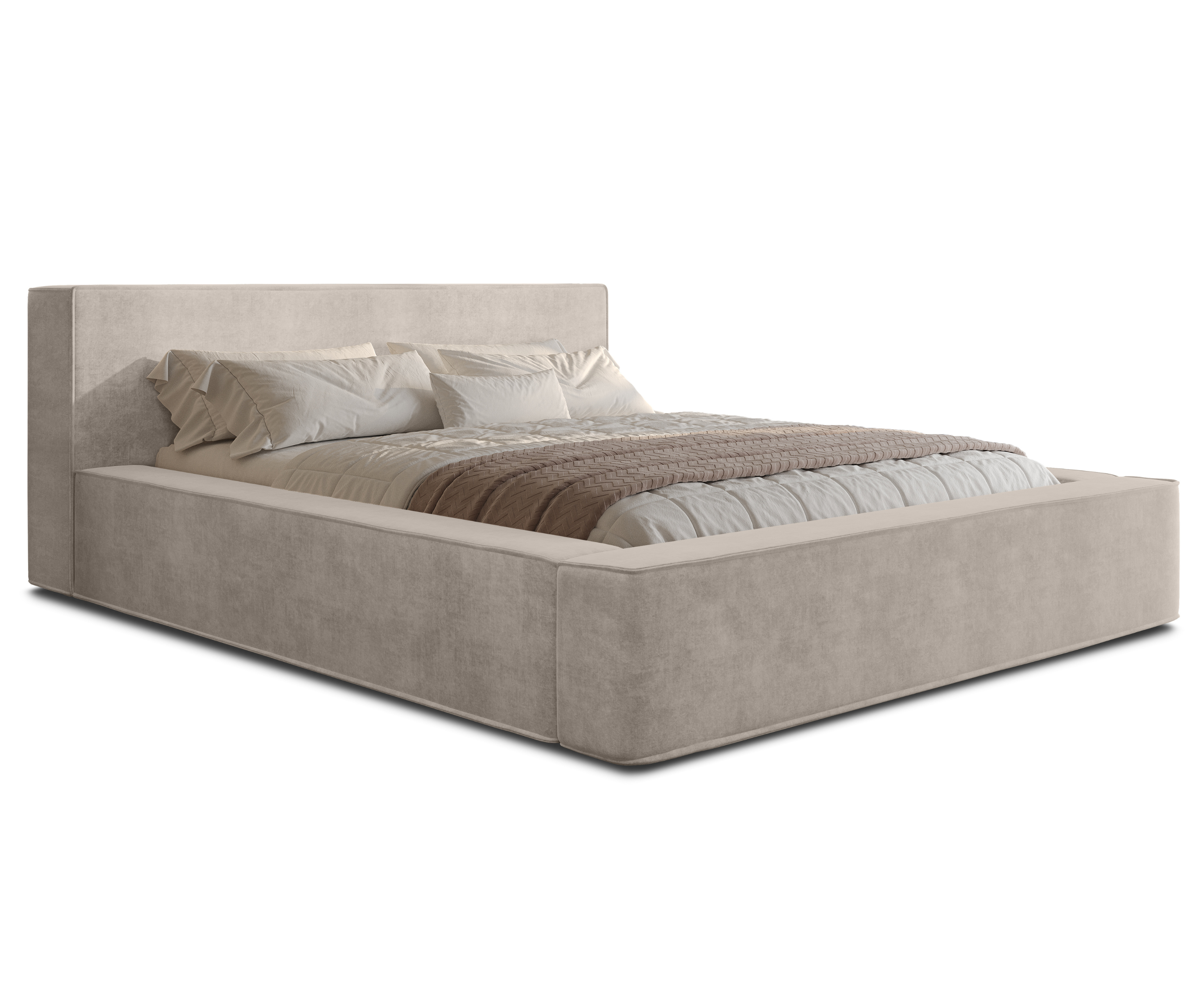 Bed BERNAND, sand velvet