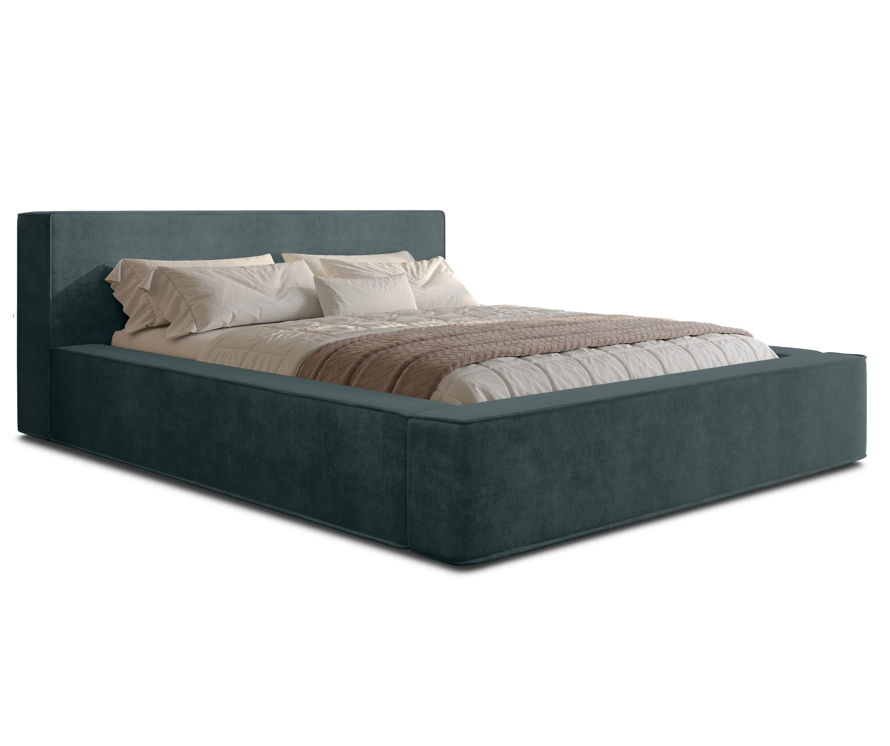 Bed BERNAND, green velvet