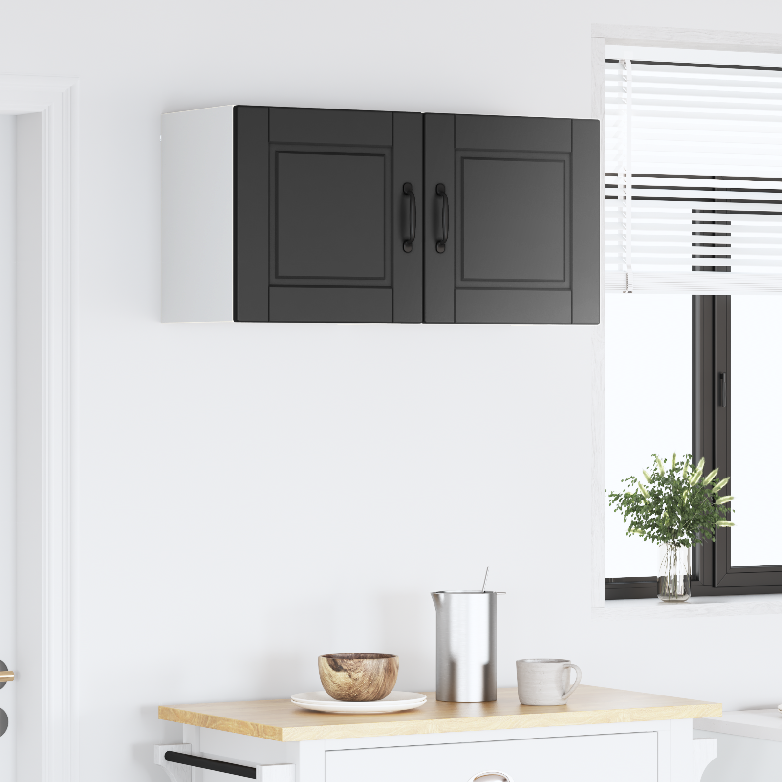 Virtuvės spintelė 2 pcs Juoda 40 x 31 x 40 cm Apdirbta mediena