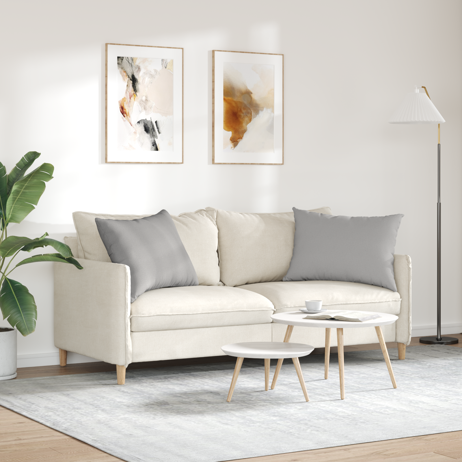 Sofa Pagalvės 2 pcs Pilka 70 x 50 cm audinys