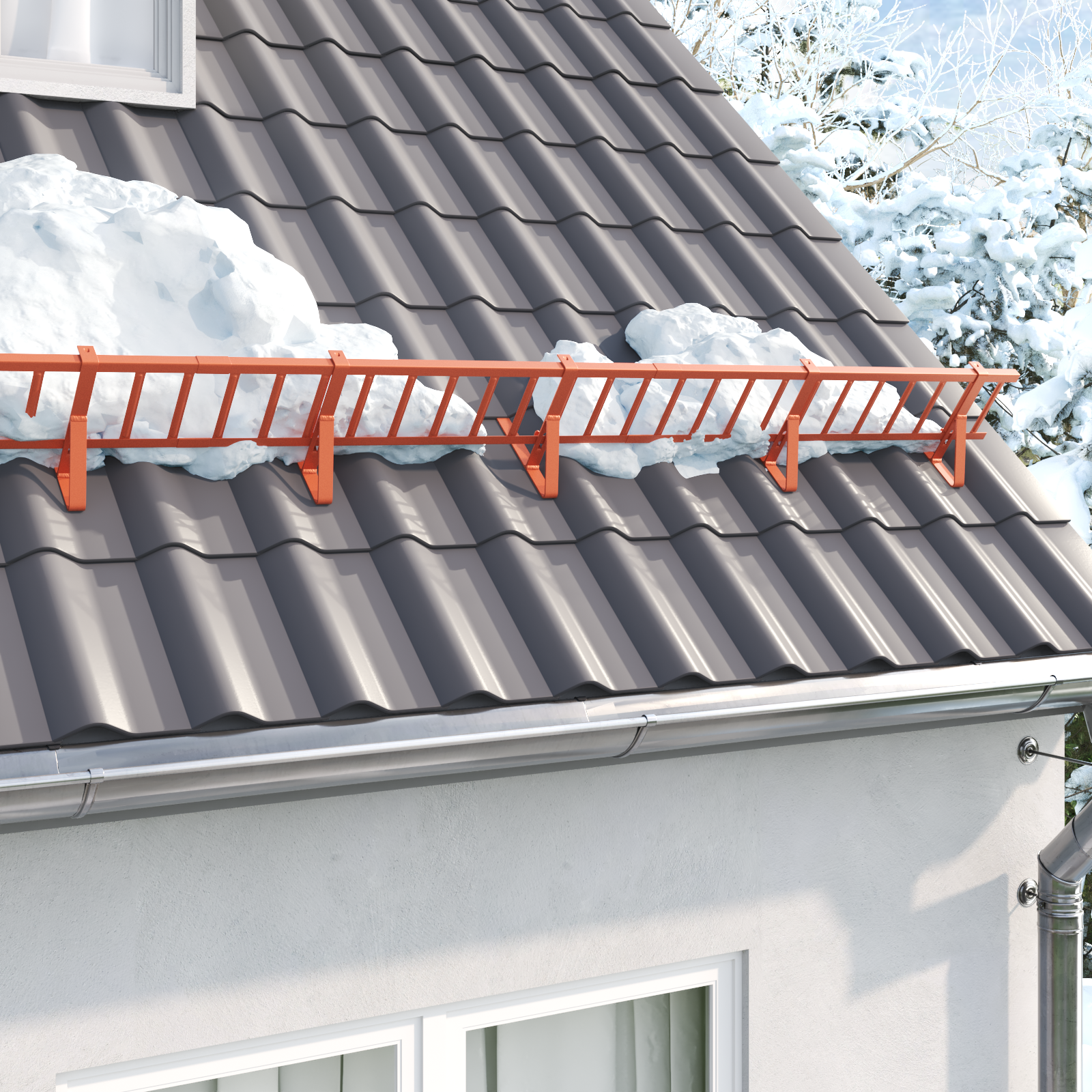 Stogo sniego sargas Raudona 600 x 2,5 x 20 cm Plienas