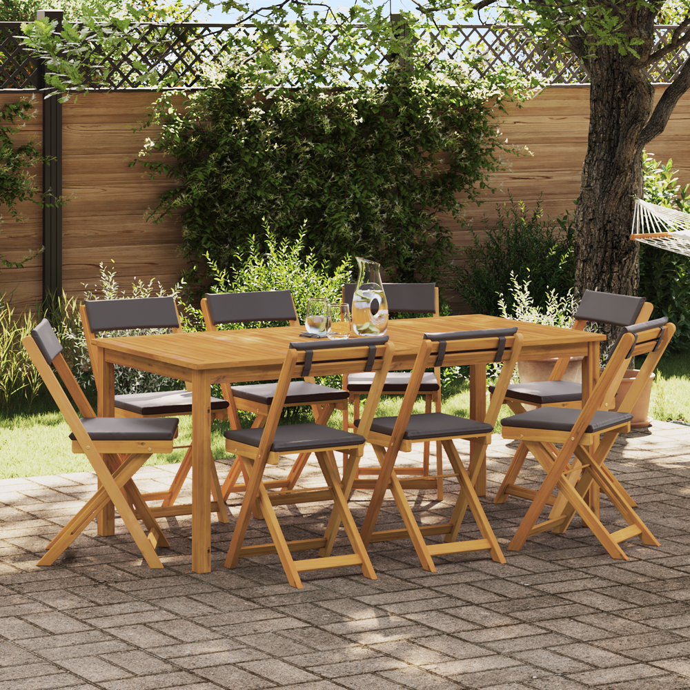 Lauko bistro kėdės 8 pcs Tamsiai pilka 40 x 53 x 80 cm