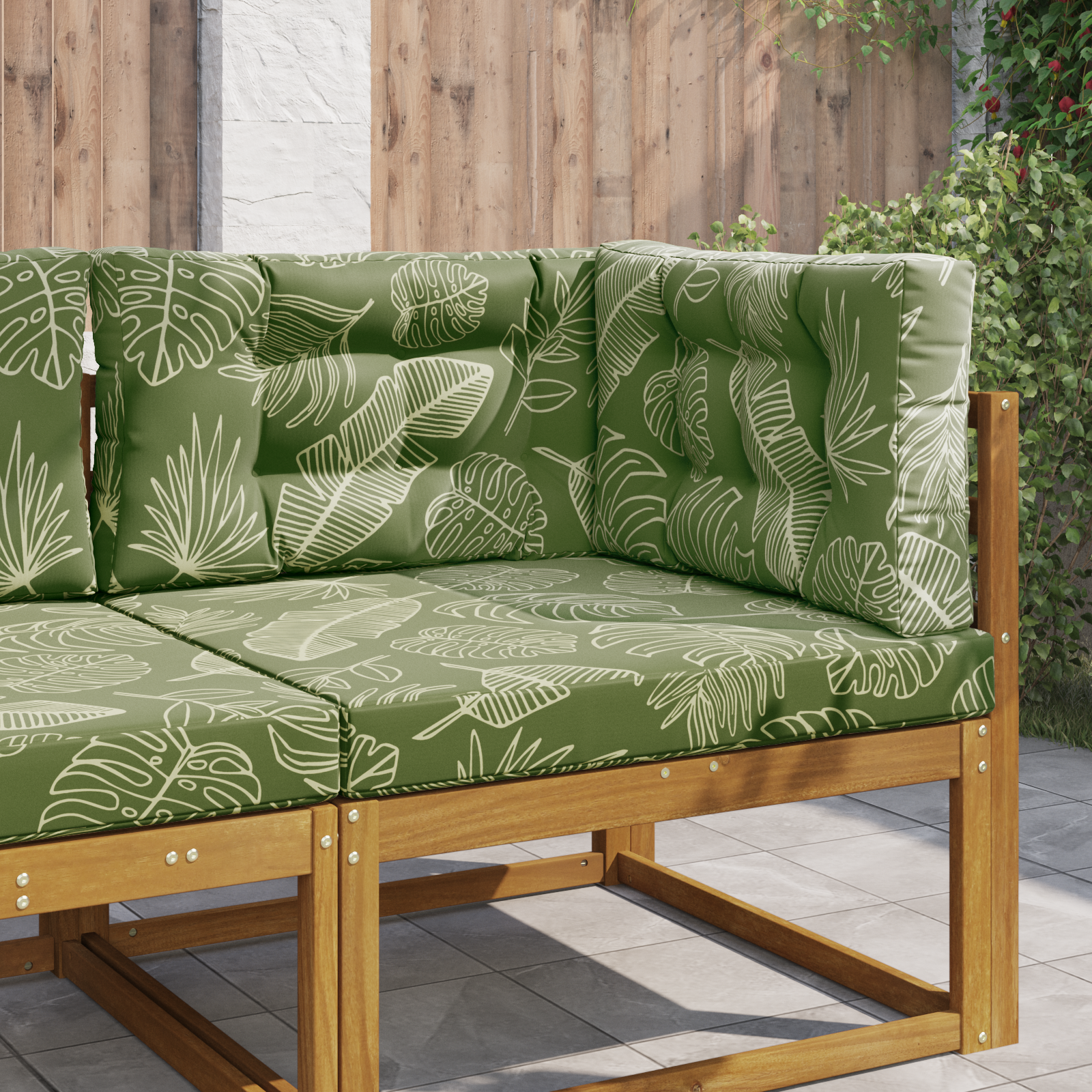 Lauko sofa pagalvėlė 3 pcs Lapų dizainas Poliesteris
