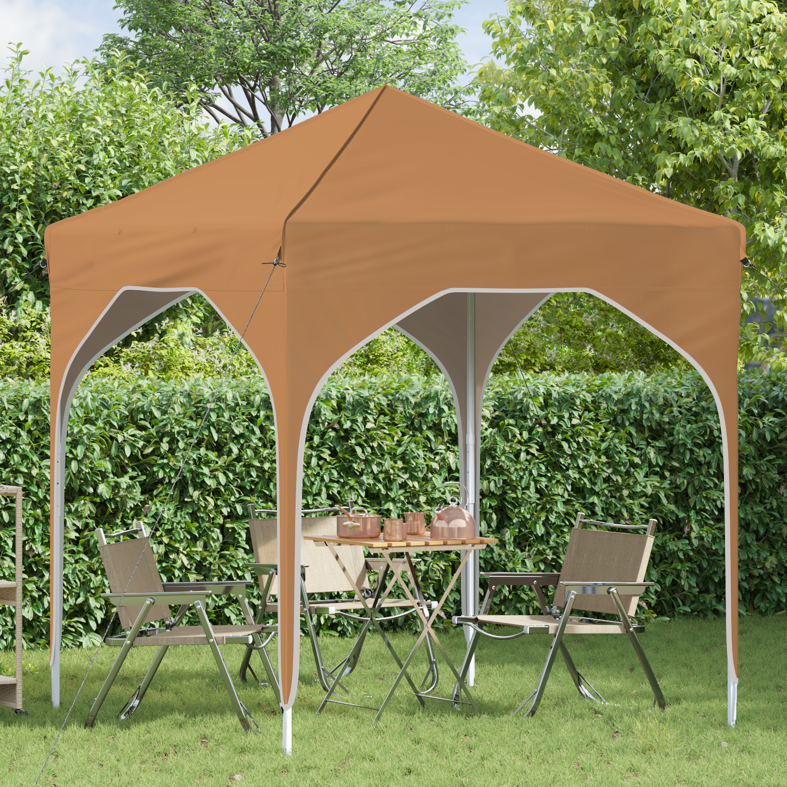 Pop-up svētku telts 194 x 194 x 245 cm Smilšu krāsas