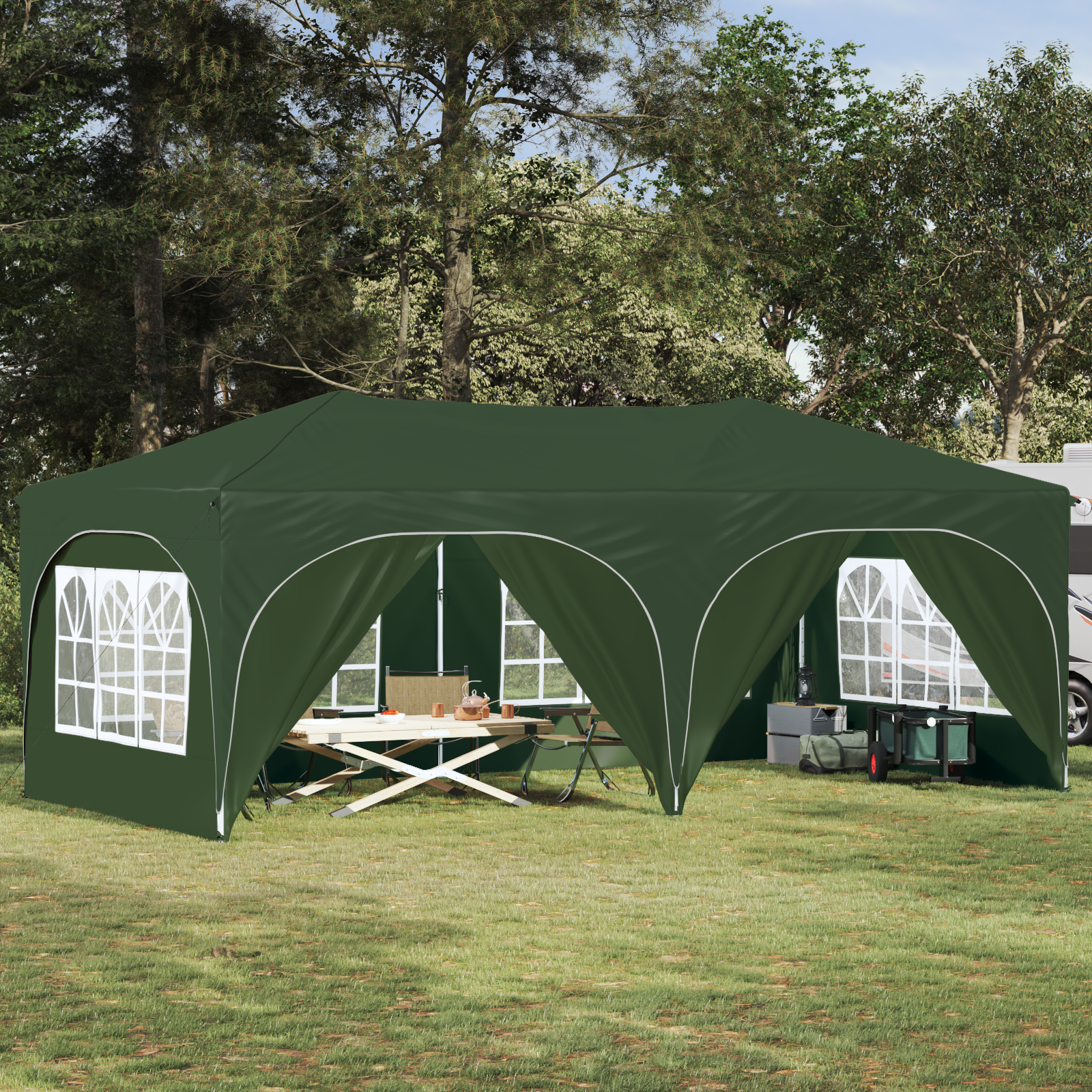 Pop-up šventinis palapinė Žalia 575 x 288 x 245 cm