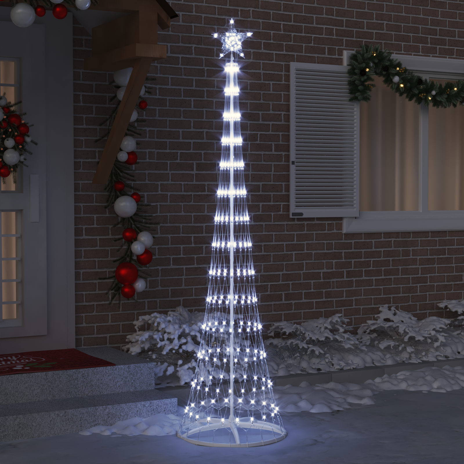 LED Kalėdų medis WINTER WINTER, stovu Šalta balta 70 x 70 x 250 cm. metalas