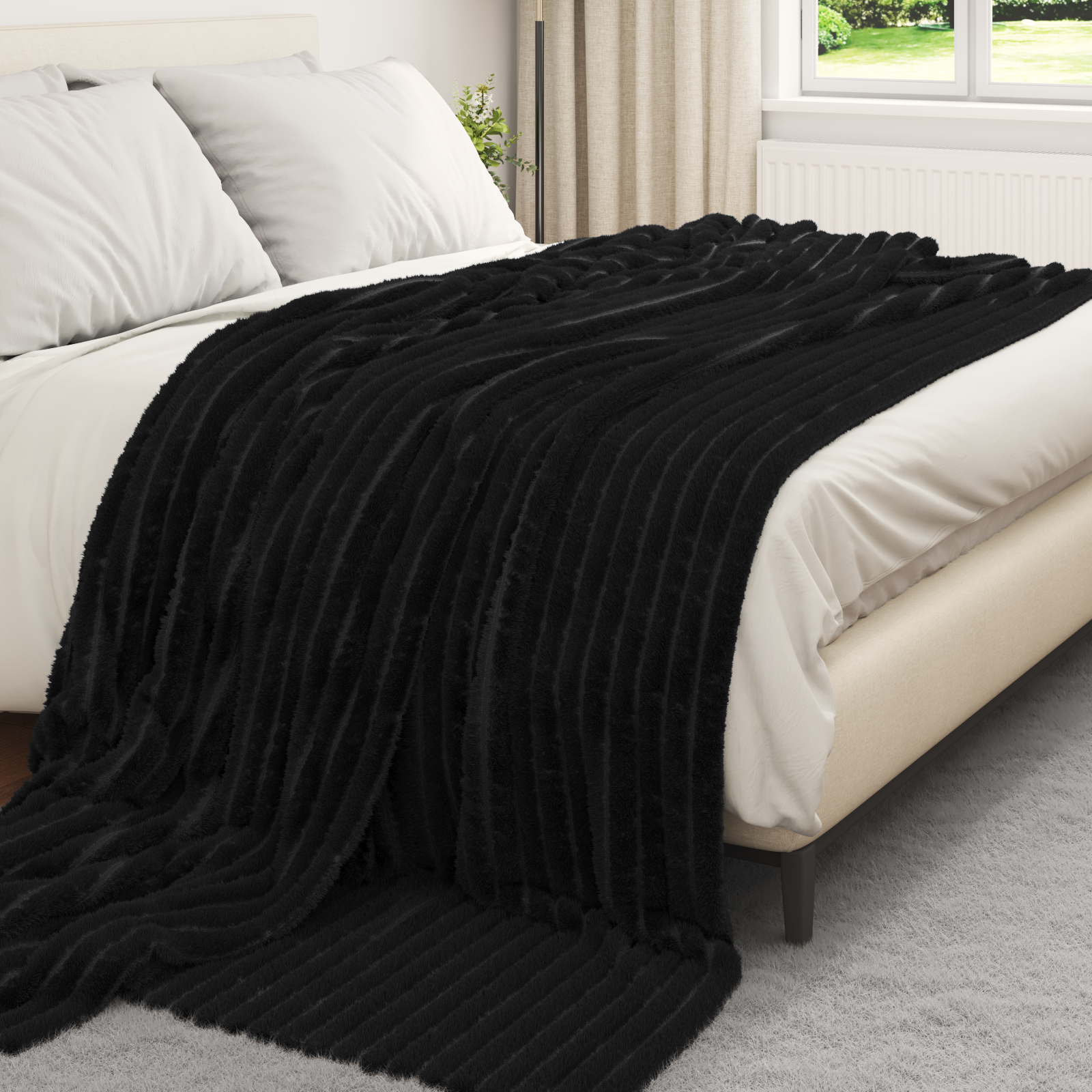 Throw blankets 6 pcs Black 270 x 240 cm Flysas